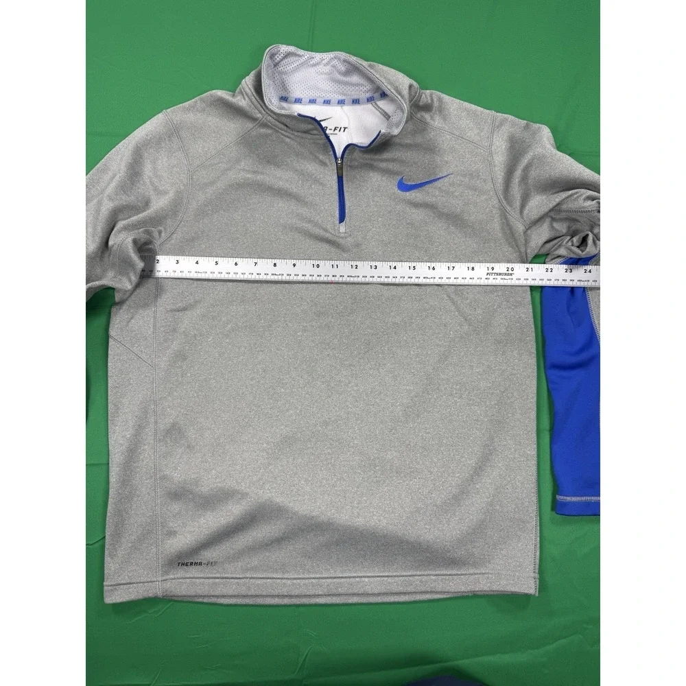 Nike Therma Fit Quarter Zip Pullover Gray Blue Mens Medium Athletic Running
